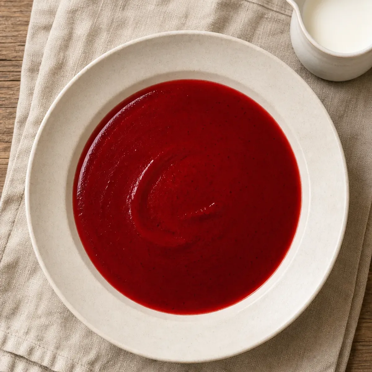 Red Berry Pudding with Cream