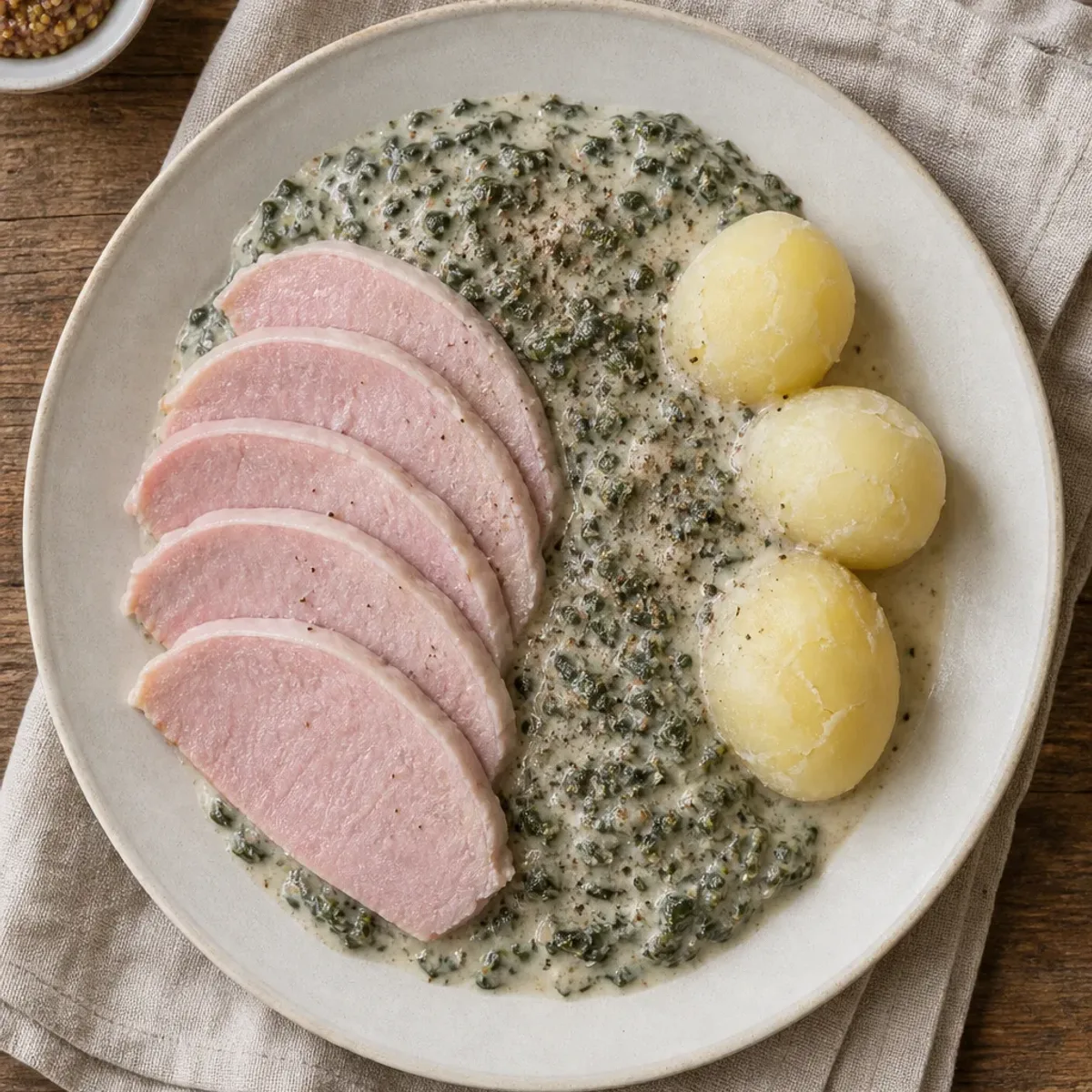 Creamed Kale with Smoked Pork
