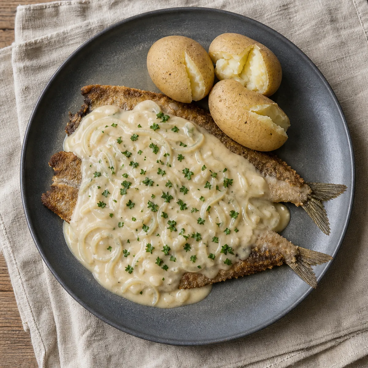 Fried Herring in Onion Sauce
