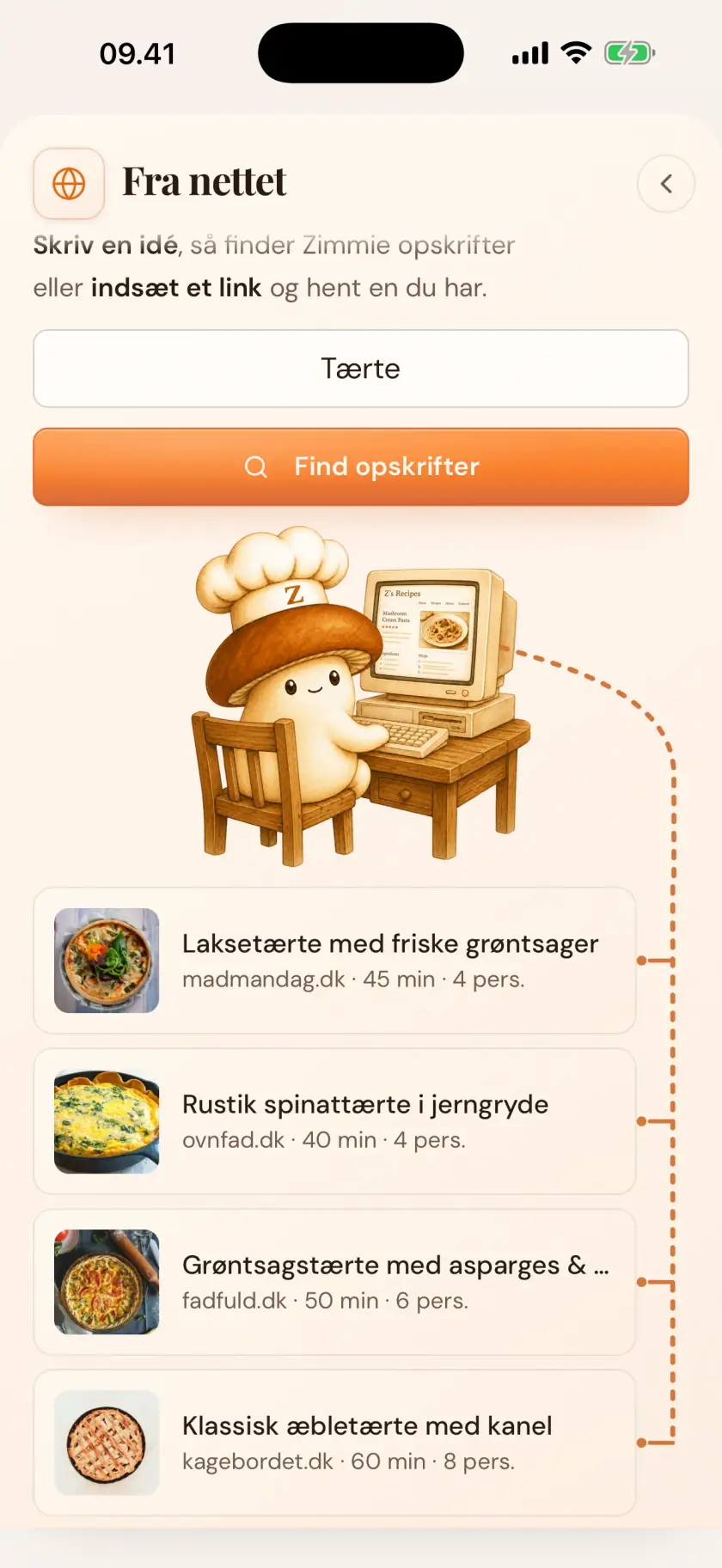 A recipe imported into Zimmer via a shared link